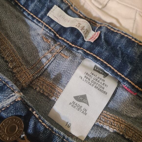 Levi's VTG Y2K 545 Denim Jean Short Shorts Women's 10 Cut Off Factory Fade - Picture 4 of 5